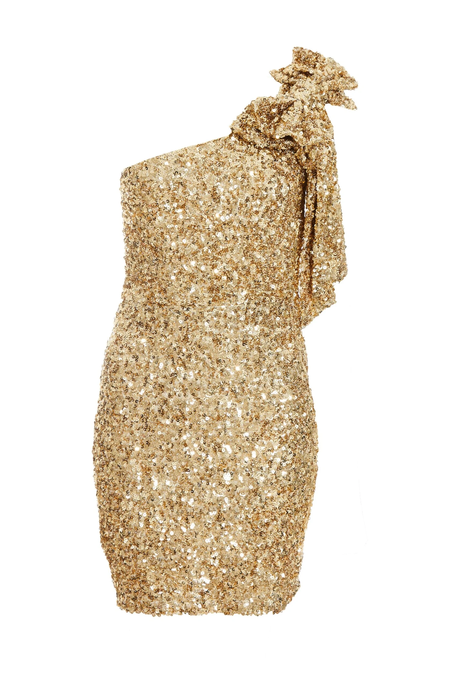 Gold Sequin Bow Bodycon Mini Dress 1 Gold Sequin Bow Bodycon Mini Dress