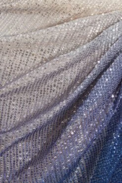 Silver Ombre Sequin Ruched Midi Dress -Glamourista 00100036416 ZS