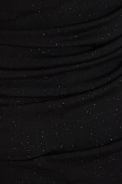 Black Bardot Glitter Ruched Bodycon Mini Dress -Glamourista 00100036425 ZS