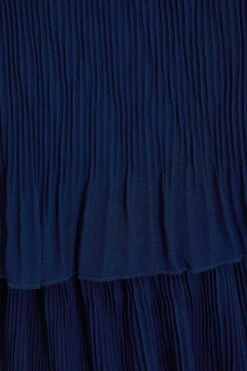 Navy Bardot Pleated Midaxi Dress -Glamourista 00100036451 ZS
