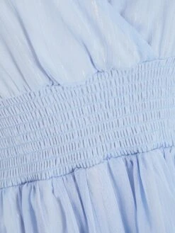 Petite Blue Chiffon Tiered Midi Dress -Glamourista 00100036470 ZS