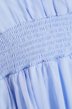 Curve Blue Chiffon Tiered Midi Dress -Glamourista 00100036471 ZS