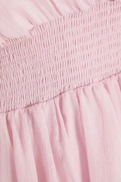 Curve Pink Chiffon Tiered Midi Dress -Glamourista 00100036472 ZS