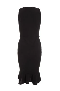 Petite Black Diamante Frill Midi Dress -Glamourista 00100036482 ZB