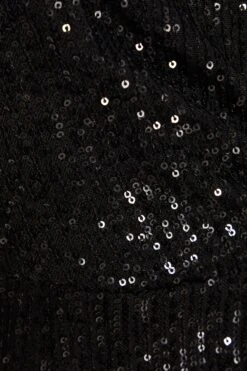 Petite Black Sequin Wrap Midi Dress -Glamourista 00100036488 ZS