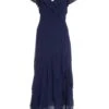 Navy Chiffon Frill Maxi Dress