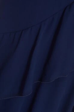 Navy Chiffon Frill Maxi Dress 11 Navy Chiffon Frill Maxi Dress -Glamourista 00100036490 ZS