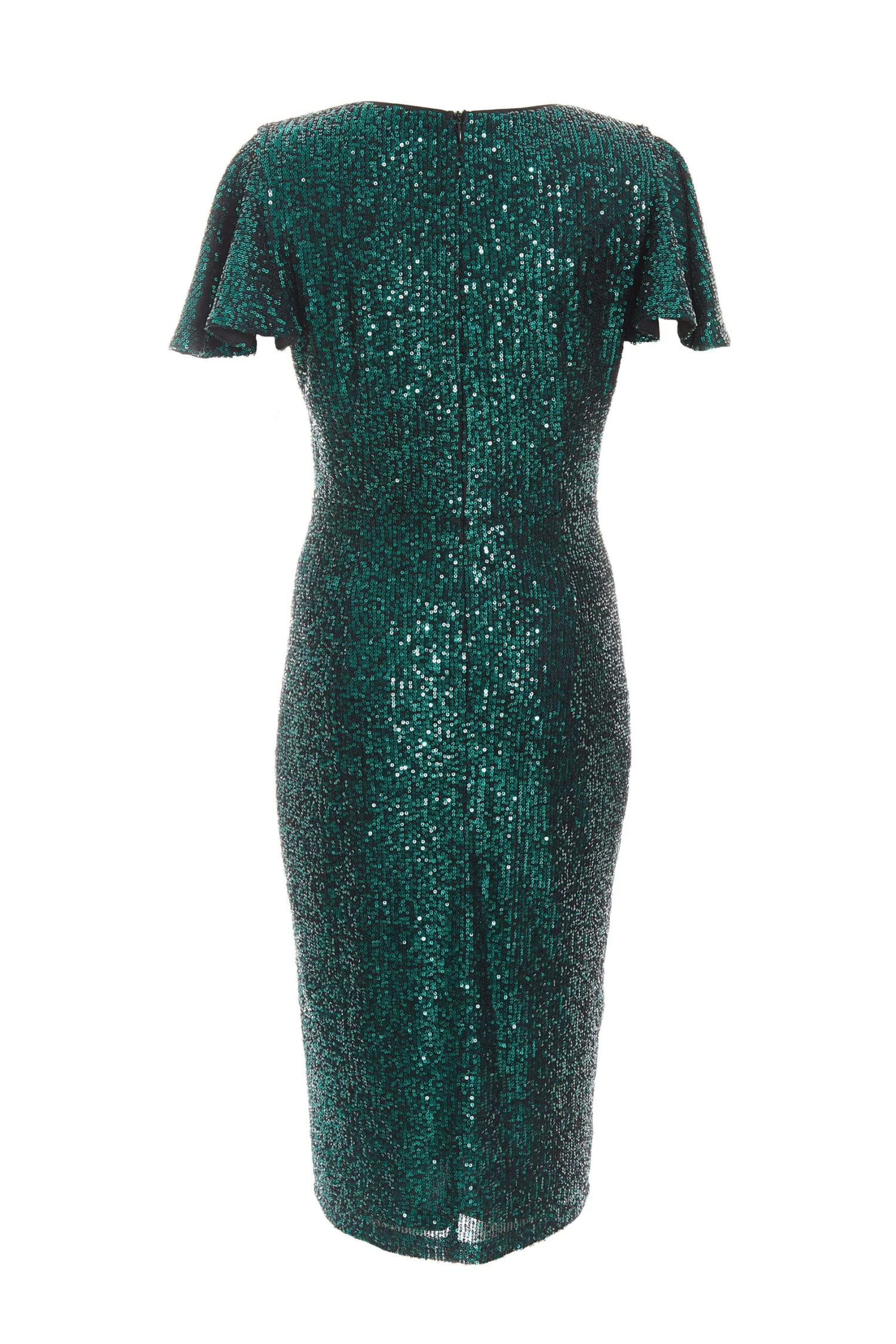 Bottle Green Sequin Wrap Midi Dress 5 Bottle Green Sequin Wrap Midi Dress - Image 5