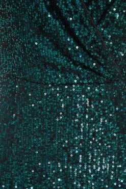 Bottle Green Sequin Wrap Midi Dress 11 Bottle Green Sequin Wrap Midi Dress -Glamourista 00100036494 ZS