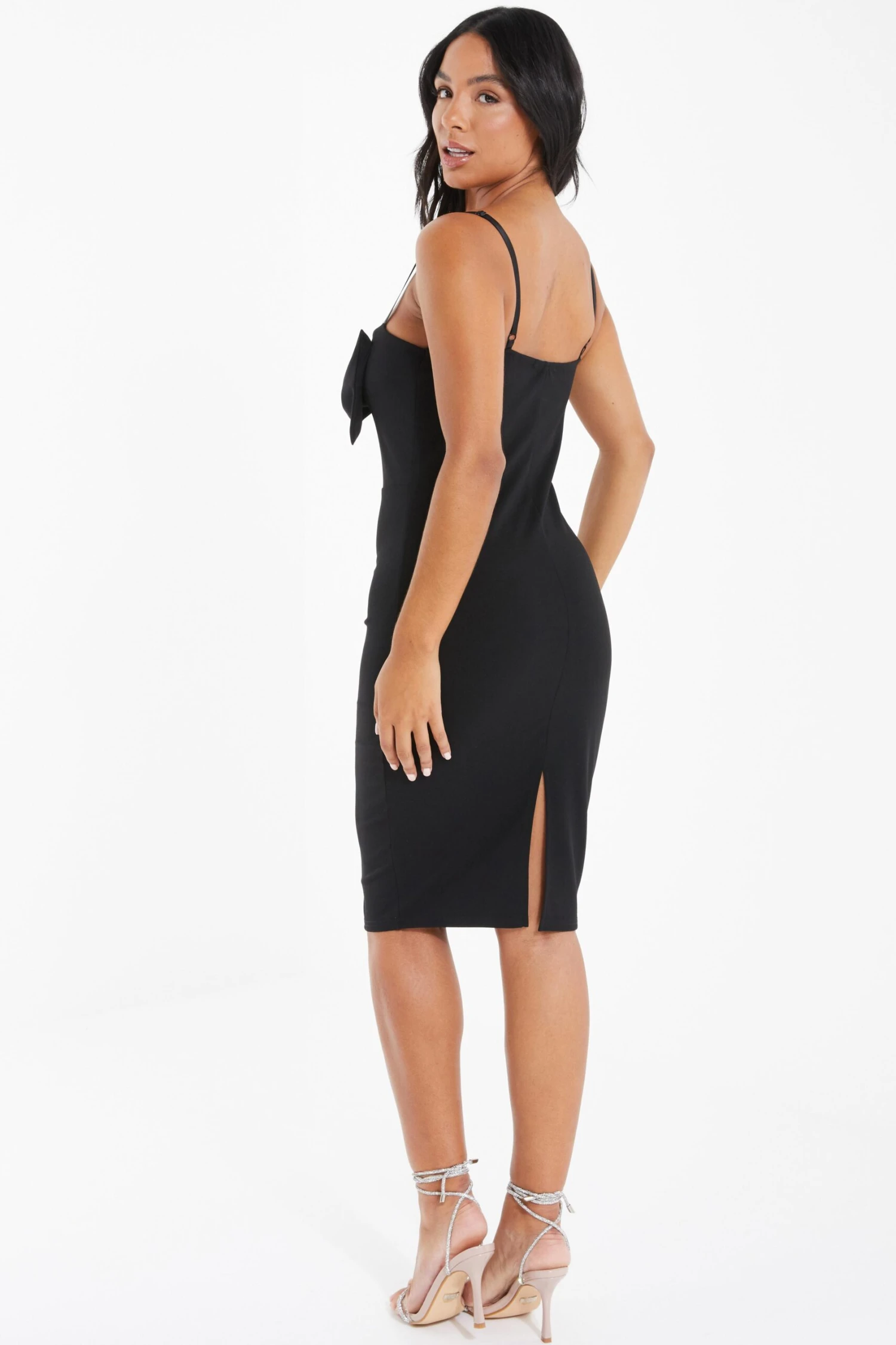 Black Bow Bodycon Midi Dress 3 Black Bow Bodycon Midi Dress - Image 3