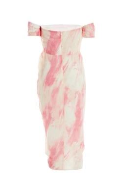 Pink Brush Stroke Midi Dress -Glamourista 00100036521 ZB