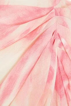 Petite Pink Brush Stroke Bardot Midi Dress -Glamourista 00100036544 ZS