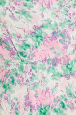 Petite Pink Smudge Print Frill Maxi Dress -Glamourista 00100036548 ZS