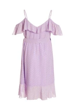 Curve Lilac Chiffon Foil Midi Dress -Glamourista 00100036551 ZB