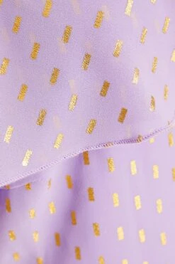 Curve Lilac Chiffon Foil Midi Dress -Glamourista 00100036551 ZS