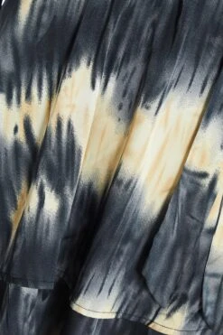 Champagne Satin Marble Print Wrap Mini Dress -Glamourista 00100036592 ZS