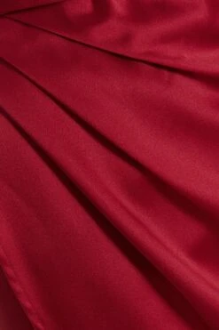 Berry Satin One Shoulder Midi Dress -Glamourista 00100036594 ZS