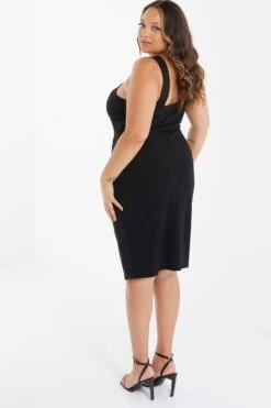 Curve Black Wrap Diamante Midi Dress -Glamourista 00100036596 XB