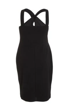 Curve Black Wrap Diamante Midi Dress -Glamourista 00100036596 ZB