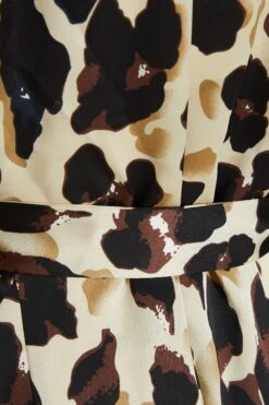 Stone Animal Print Satin Shirt Dress -Glamourista 00100036636 ZS