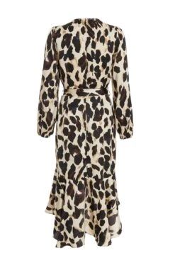 Stone Animal Print Satin Midi Dress 10 Stone Animal Print Satin Midi Dress -Glamourista 00100036637 ZB