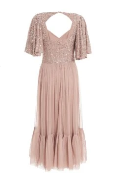 Rose Gold Sequin Midi Dress -Glamourista 00100036639 ZB