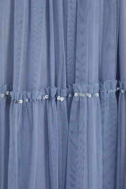 Blue Sequin Tulle Midi Dress -Glamourista 00100036641 ZS