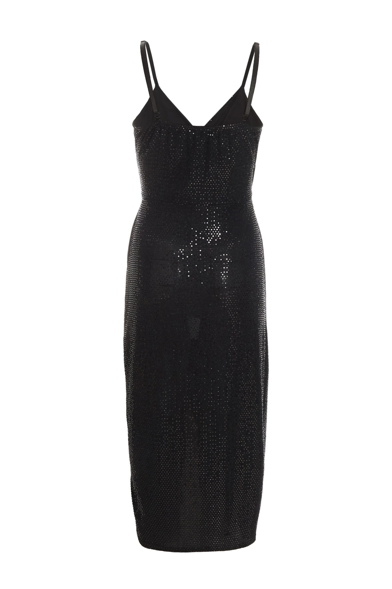 Black Sequin Wrap Midi Dress 5 Black Sequin Wrap Midi Dress - Image 5