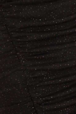 Black Sequin Mesh Ruched Midi Dress -Glamourista 00100036665 ZS