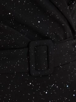 Black Glitter Tuxedo Mini Dress -Glamourista 00100036703 ZS