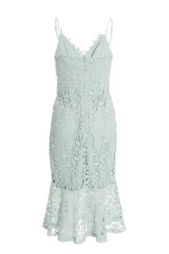Sage Lace Fishtail Midi Dress 10 Sage Lace Fishtail Midi Dress -Glamourista 00100036728 ZB