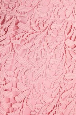 Pink Lace Fishtail Midi Dress -Glamourista 00100036732 ZS