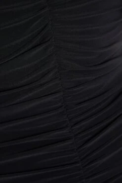 Black Knot Ruched Bodycon Midi Dress -Glamourista 00100036800 ZS