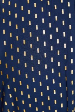 Curve Navy Chiffon Metallic Wrap Dress 11 Curve Navy Chiffon Metallic Wrap Dress -Glamourista 00100036806 ZS