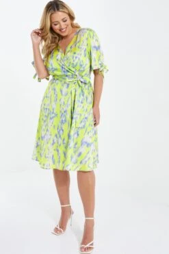 Curve Lime Marble Print Midi Dress -Glamourista 00100036812 XS