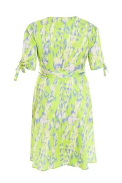 Curve Lime Marble Print Midi Dress -Glamourista 00100036812 ZB