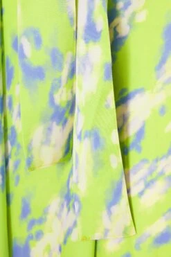 Curve Lime Marble Print Midi Dress -Glamourista 00100036812 ZS