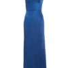 Navy Satin Maxi Dress