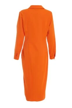 Orange Shirt Midi Dress -Glamourista 00100036821 ZB