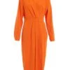 Orange Shirt Midi Dress