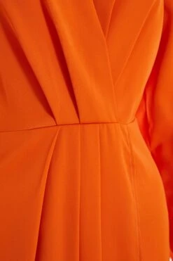 Orange Shirt Midi Dress -Glamourista 00100036821 ZS