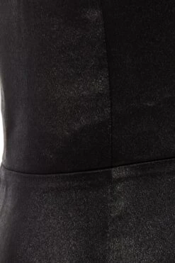 Black Satin Ruffle Maxi Dress -Glamourista 00100036829 ZS