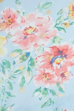 Blue Floral Chiffon Midi Dress -Glamourista 00100036830 ZS