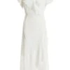White Chiffon Crinkle Maxi Wrap Dress
