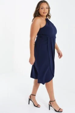 Curve Navy Halter Neck Midi Dress -Glamourista 00100036851 XS