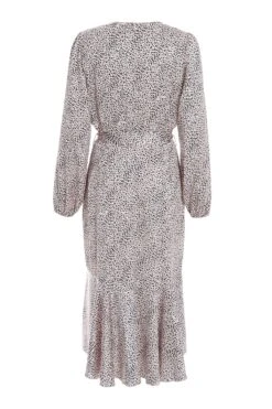 Pink Satin Animal Print Midi Dress -Glamourista 00100036862 ZB