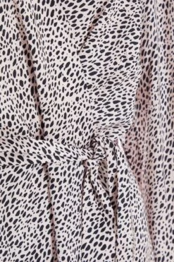 Pink Satin Animal Print Midi Dress -Glamourista 00100036862 ZS