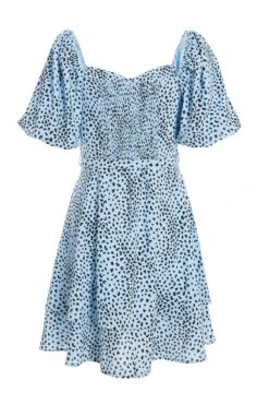 Blue Animal Print Skater Dress 10 Blue Animal Print Skater Dress -Glamourista 00100036863 ZB