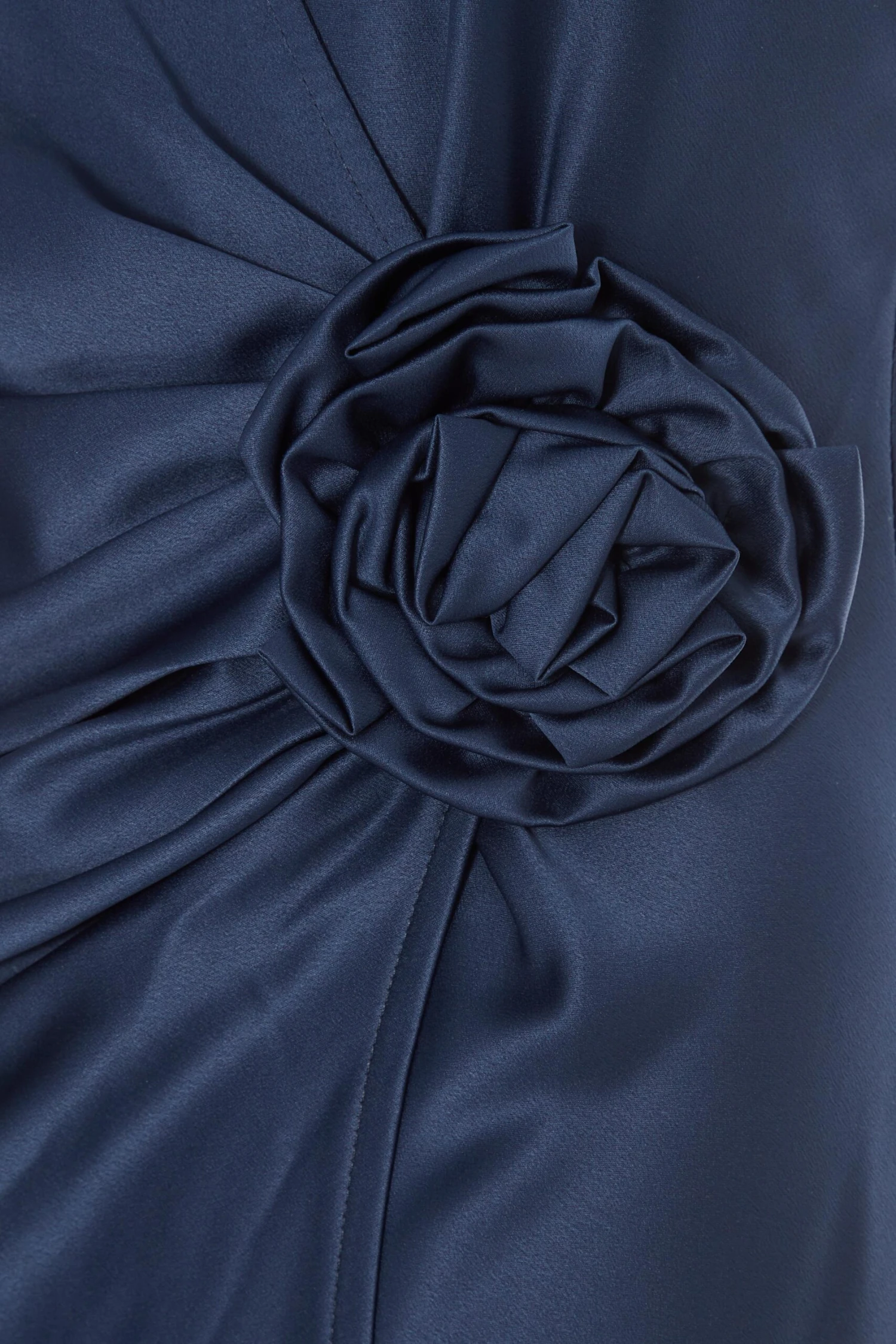 Navy Satin Wrap Floral Midi Dress 6 Navy Satin Wrap Floral Midi Dress - Image 6