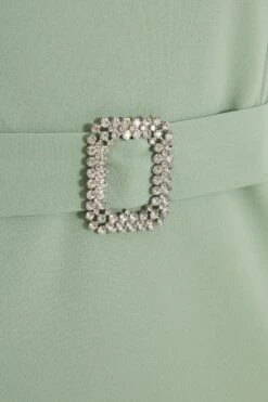 Sage Bardot Bodycon Midi Dress -Glamourista 00100036943 ZS